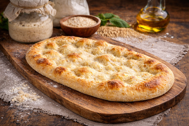 Pinsa romana con lievito madre